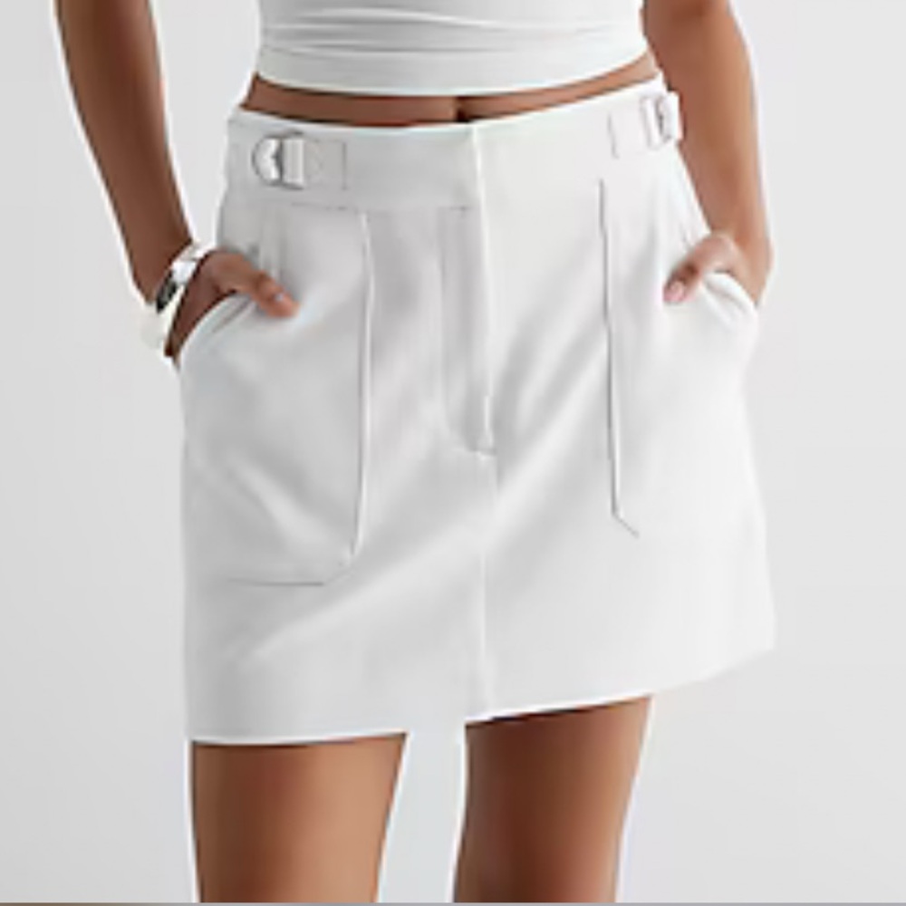 Express White Mini Skirt